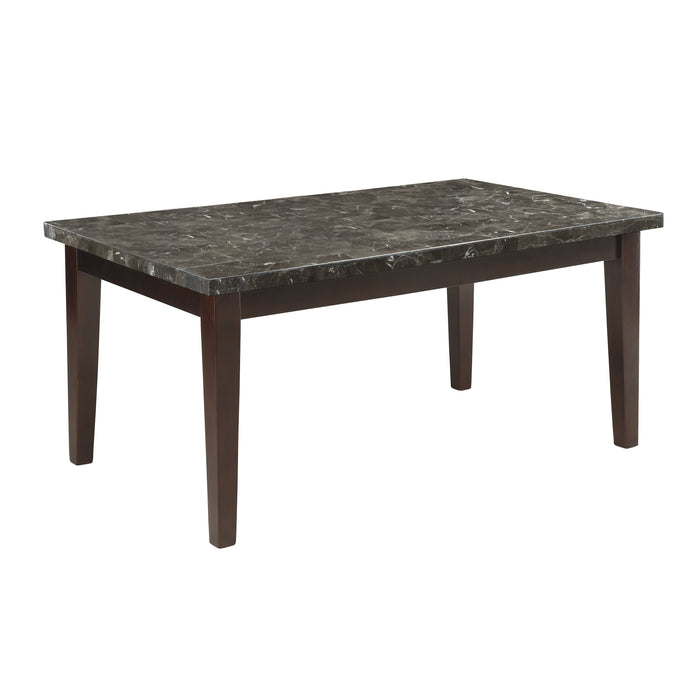 Decatur Dark Cherry Marble-Top Dining Table