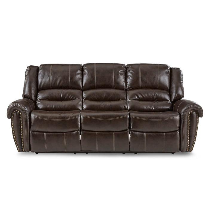 Center Hill Brown Bonded Leather Reclining Sofa