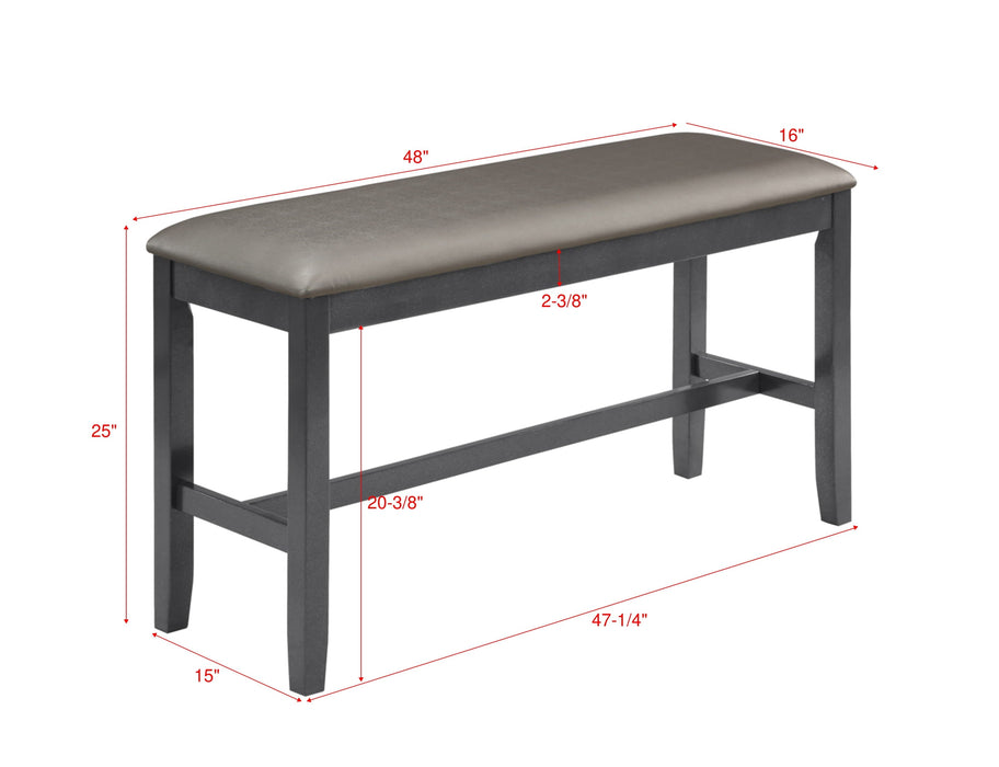 Bankston Gray Counter Height Bench