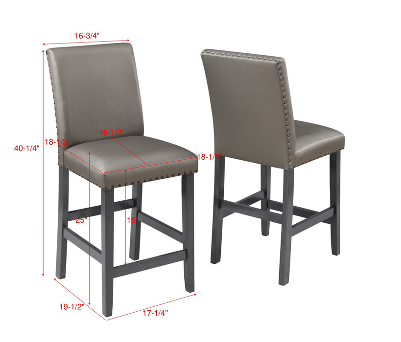 Bankston Gray Counter Height Chair, Set of 2