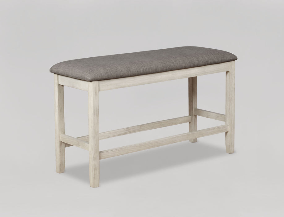 Nina White/Brown Counter Height Bench