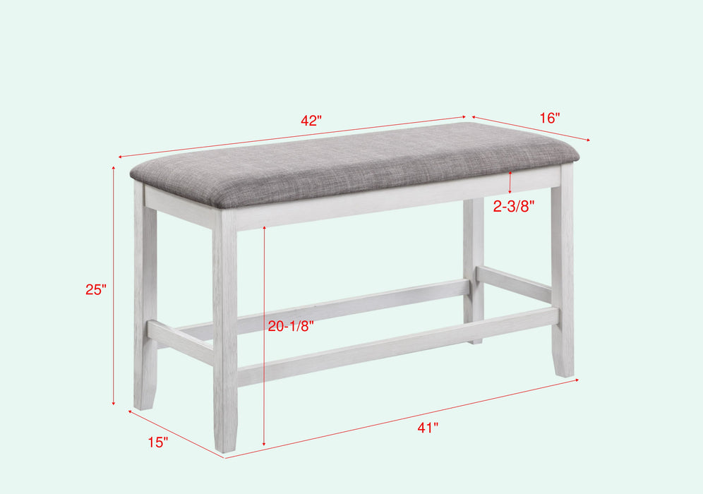 Nina Chalk/Gray Counter Height Bench