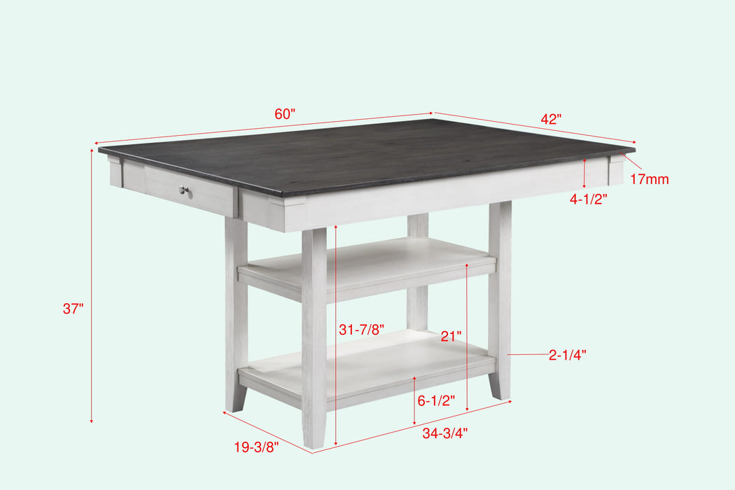 Nina Chalk/Gray Counter Height Set