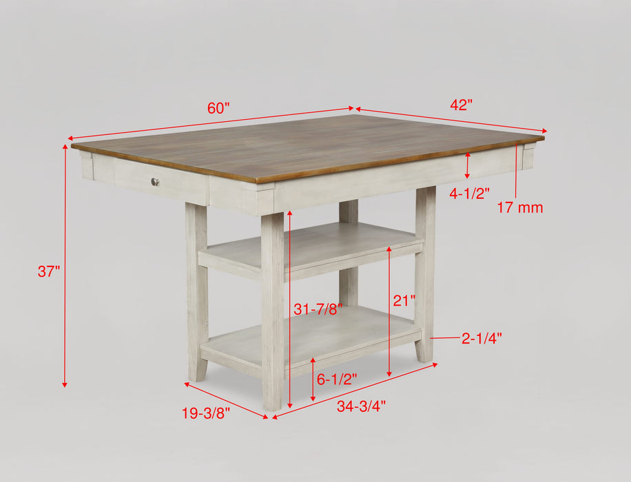 Nina White/Brown Counter Height Table