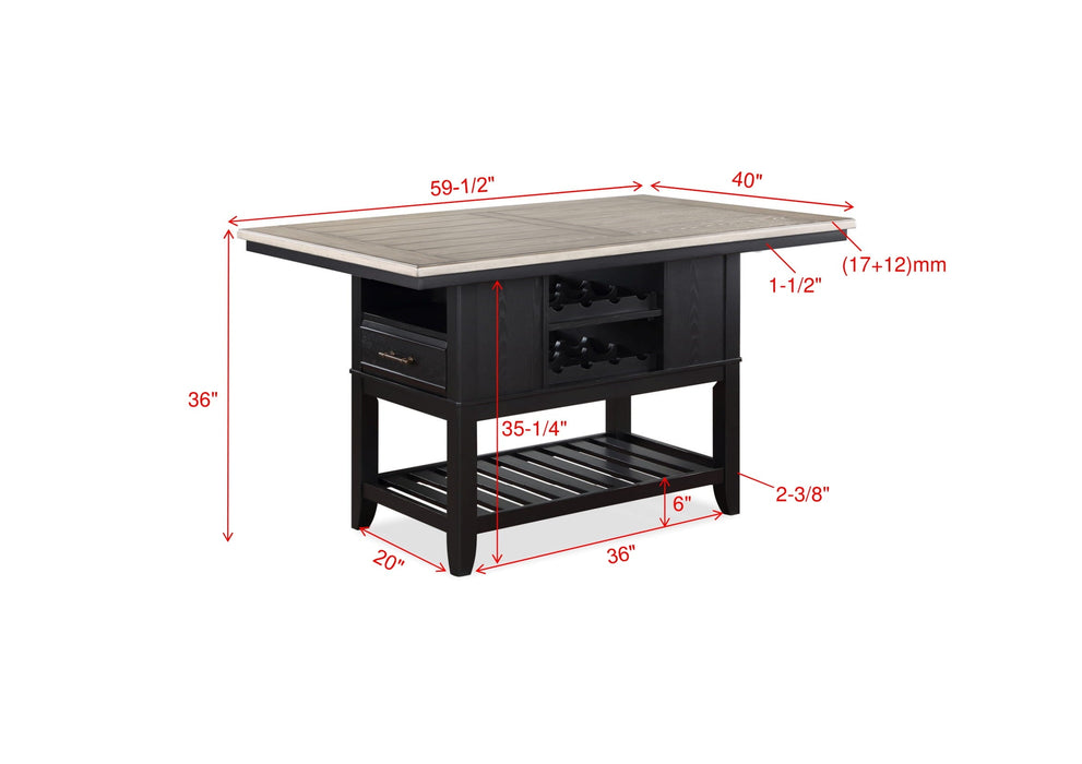 Frey Black/Gray Counter Height Set