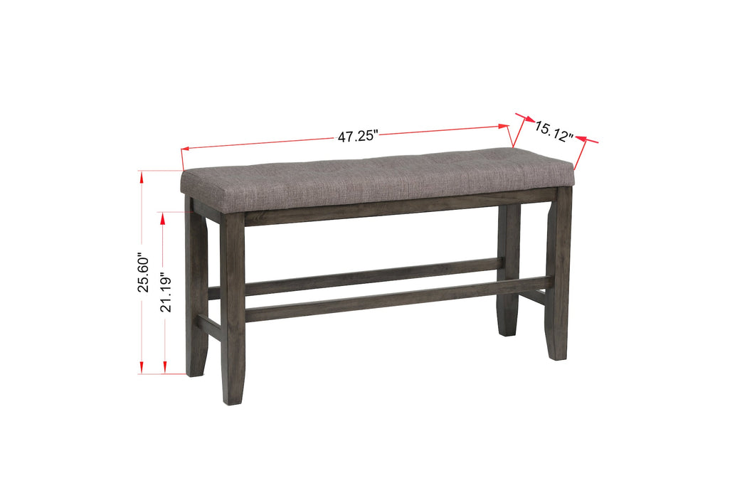 Bardstown Gray Counter Height Bench