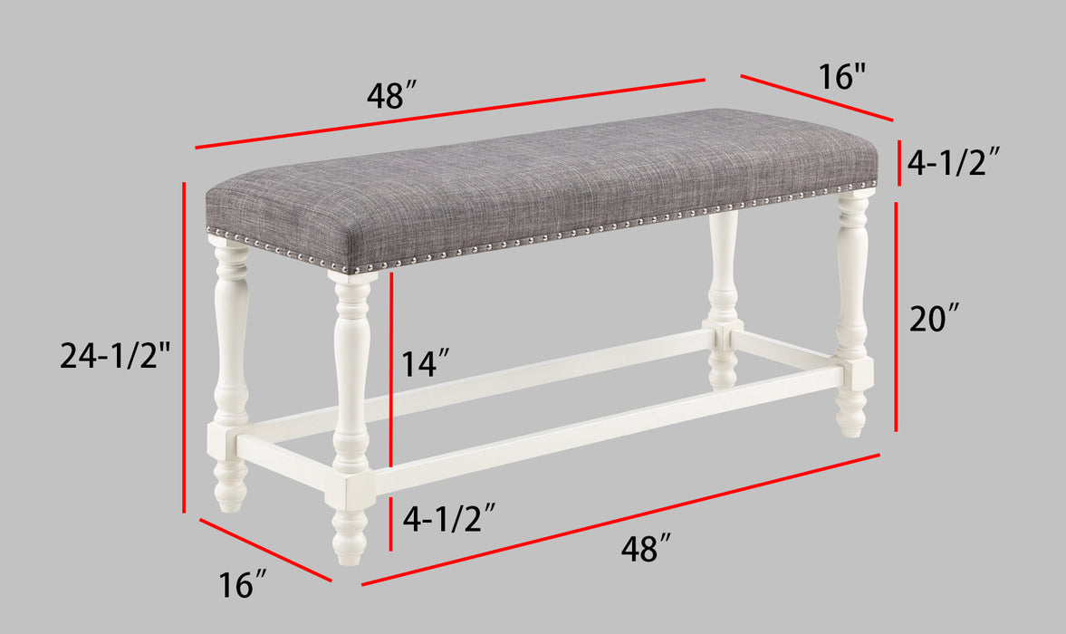 Langley Chalk/Gray Counter Height Bench