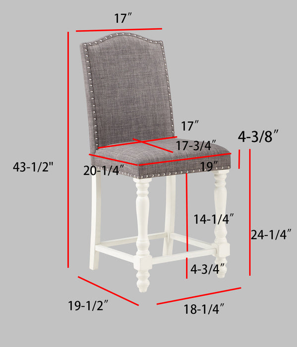 Langley Chalk/Gray Counter Height Chair, Set of 2