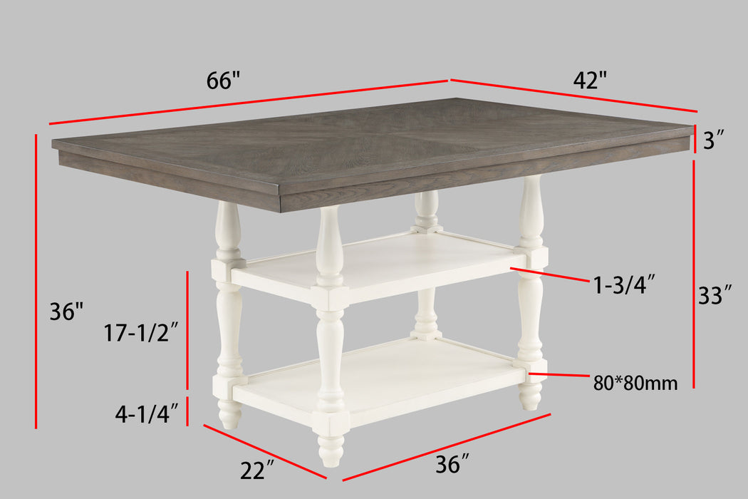 Langley Chalk/Gray Counter Height Table