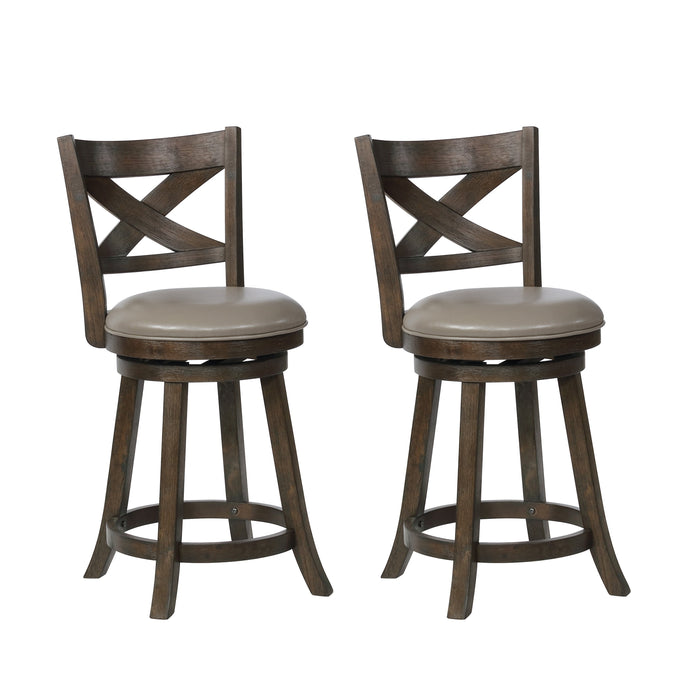 Kipper 24" Gray Swivel Counter Stool, Set of 2