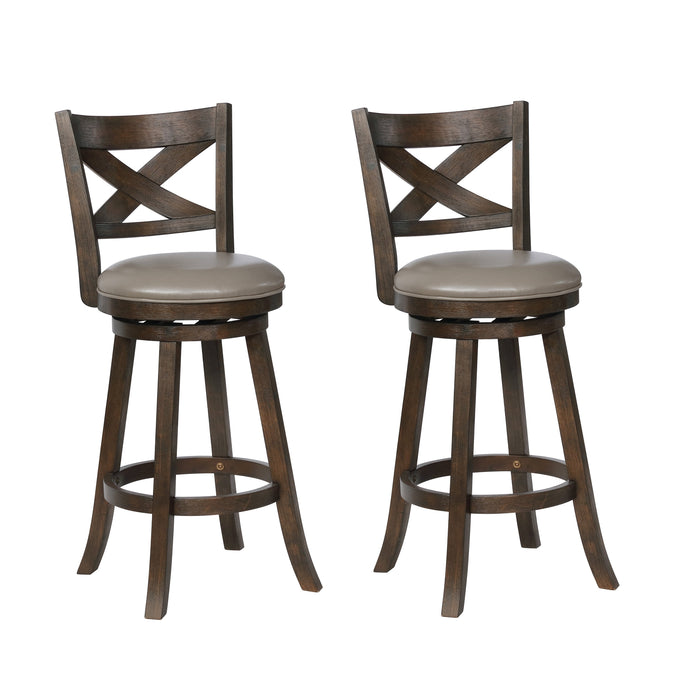 Kipper 29" Gray Swivel Barstool, Set of 2