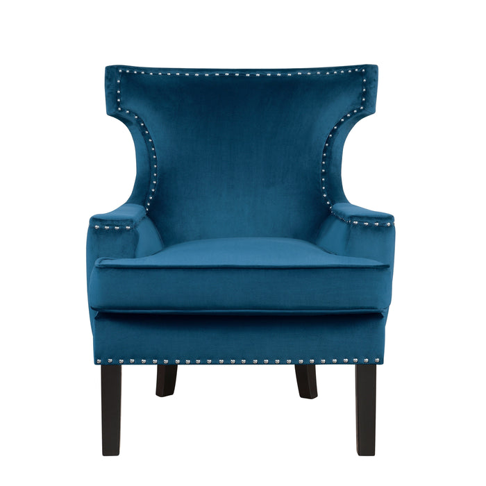 Lapis Blue Velvet Accent Chair