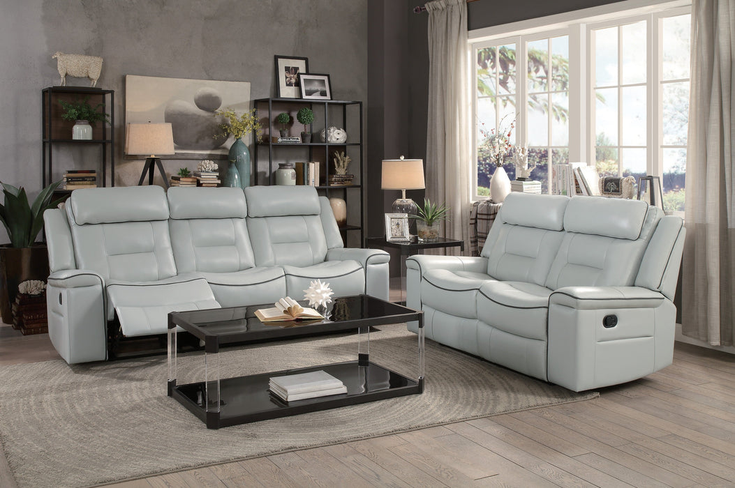 Darwan Light Gray Reclining Loveseat