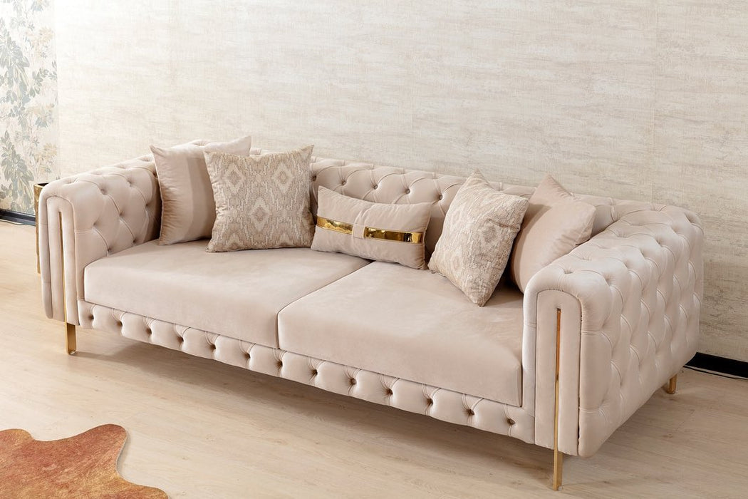 Elegance Button Sofa Ivory