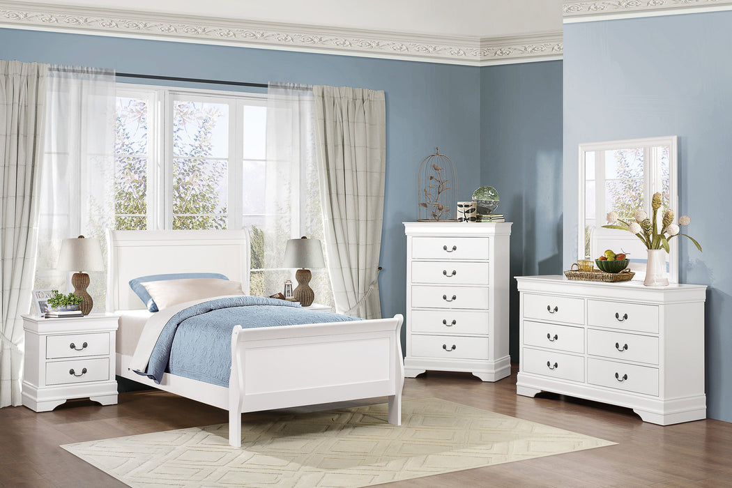 Mayville White Twin Sleigh Bed