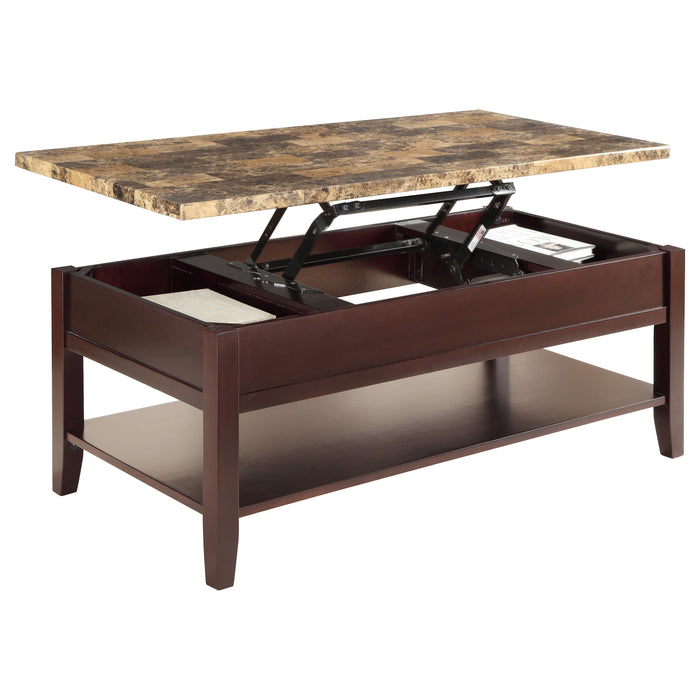 Orton Dark Cherry Lift Top Cocktail Table