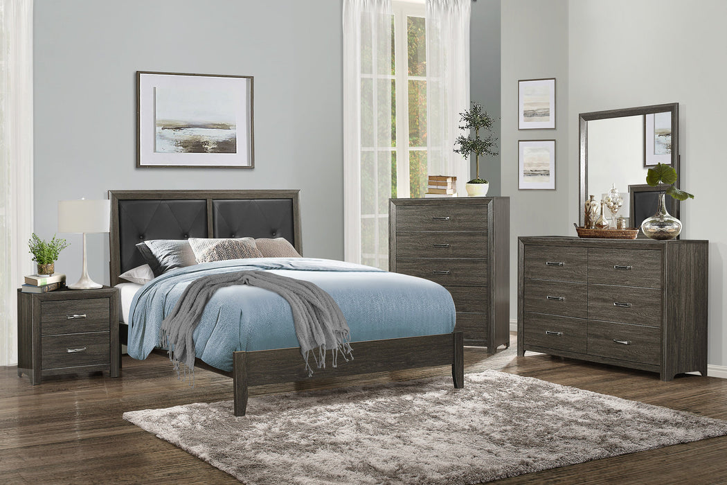 Edina Dark Gray Full Panel Bed