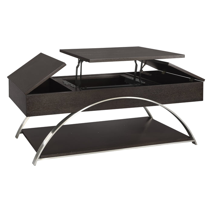 Tioga Espresso/Chrome Lift Top Cocktail Table