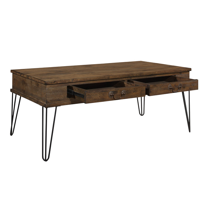 Shaffner Rustic Oak/Black Cocktail Table