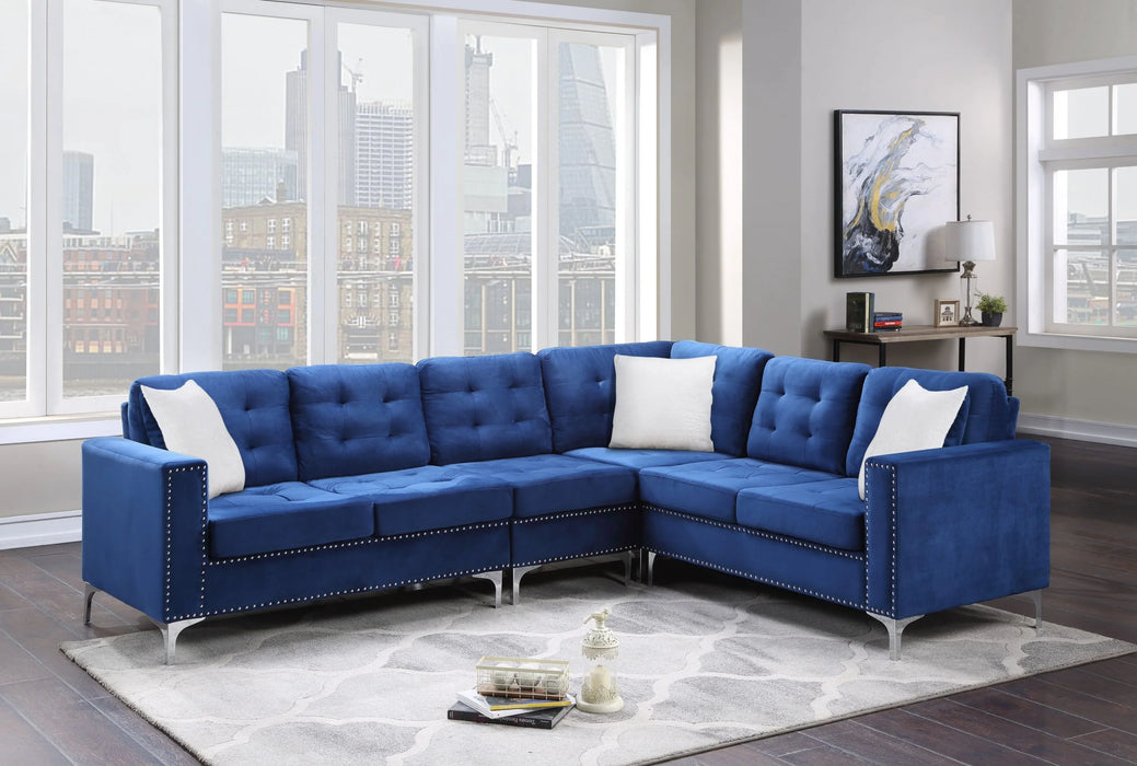 Stationary Sectional Navy Blue