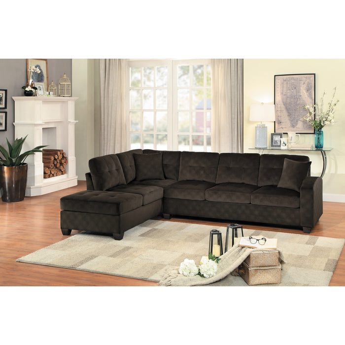 Emilio Chocolate Reversible Sectional