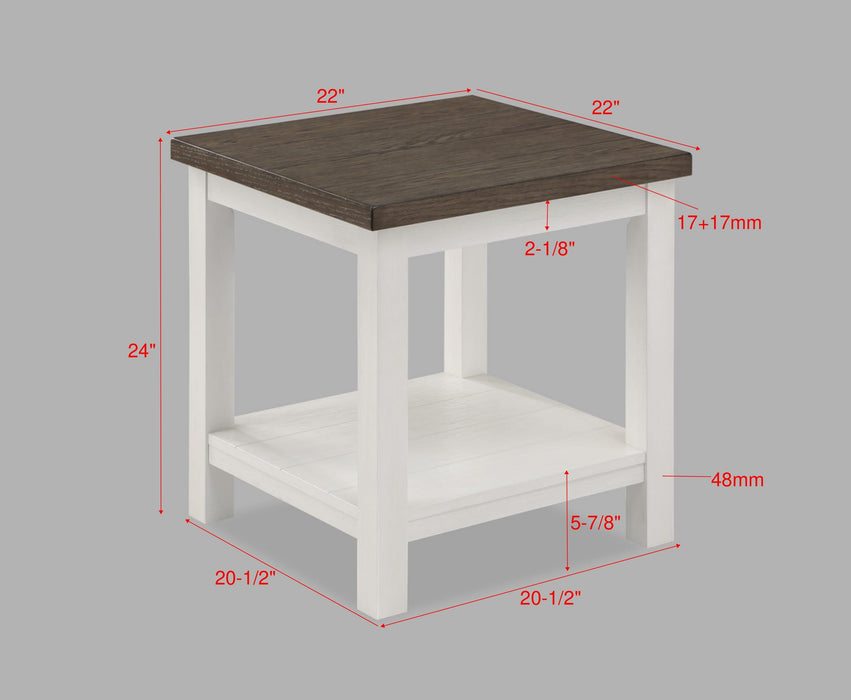 Dakota Chalk White End Table