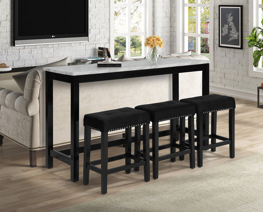 Lennon Black 4-Piece Counter Height Set