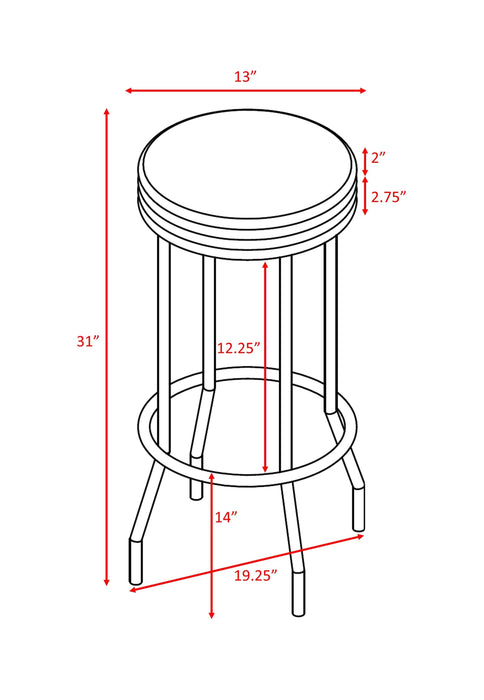 Retro 30" Swivel Barstool, Set of 2