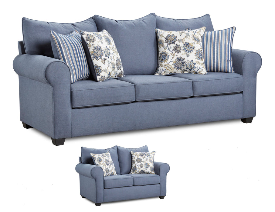 Paisley Indigo 3-Piece Living Room Set