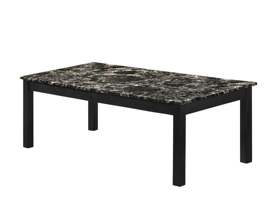 Thurner Marble Black 3-Piece Coffee Table Set