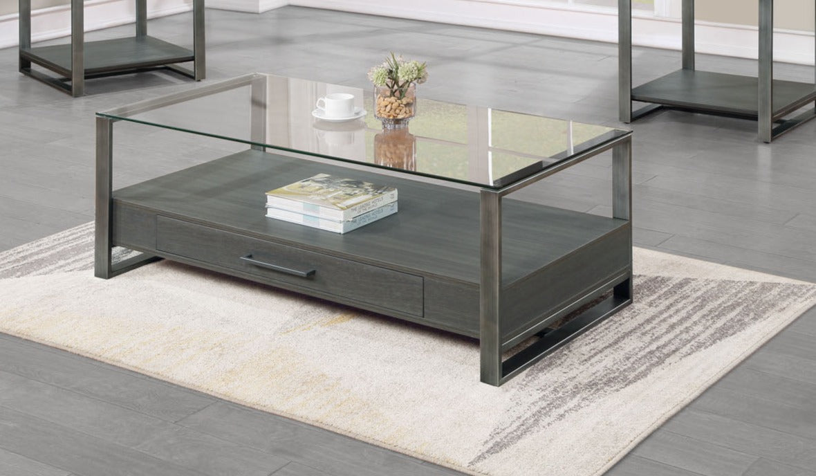 Mardo Gray Coffee Table with Drawer