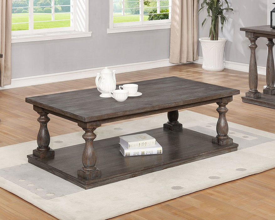 Regent Grayish Brown Coffee Table with Casters