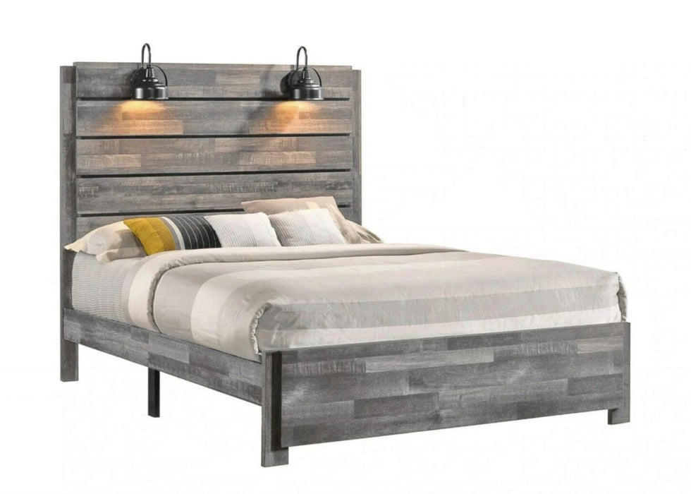 Carter Gray Queen Platform Bed