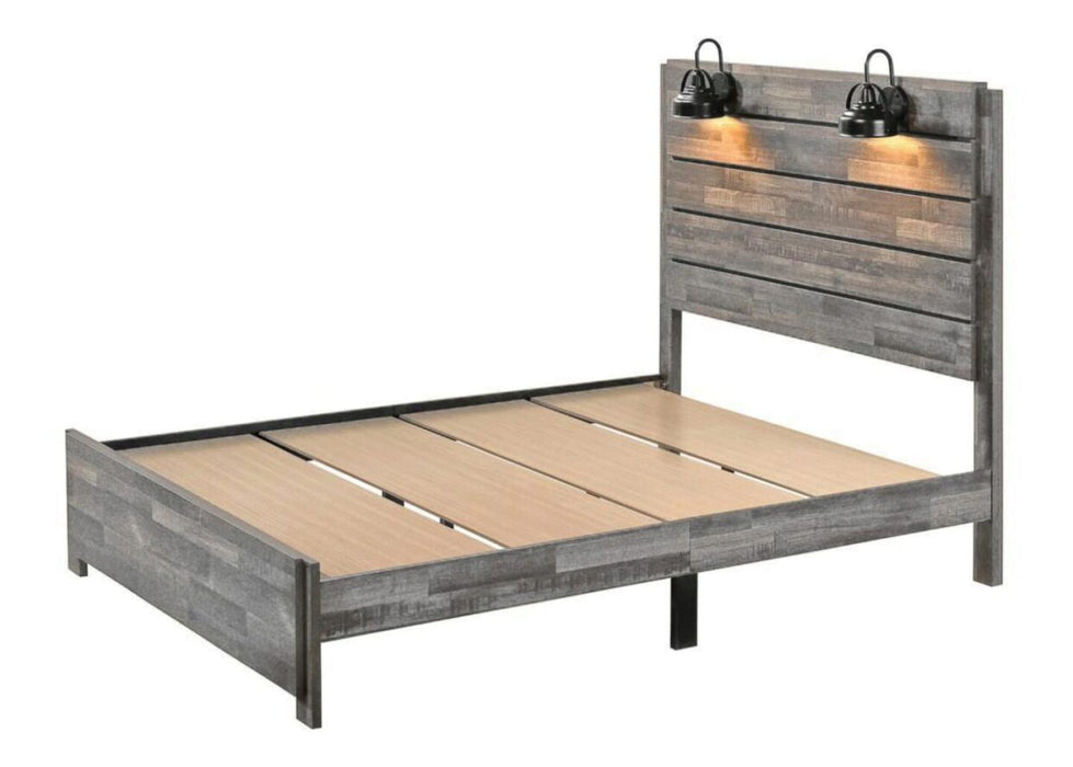 Carter Gray Queen Platform Bed