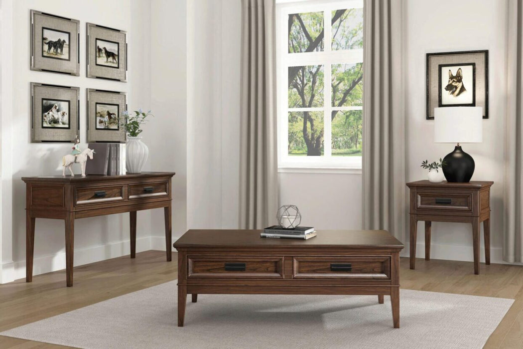 Frazier Park Brown Cherry Wood End Table