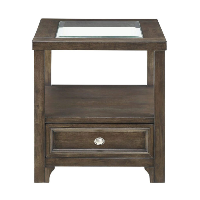 Auburn Transitional Charcoal Brown Wood End Table