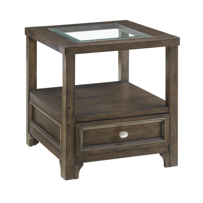 Auburn Transitional Charcoal Brown Wood End Table