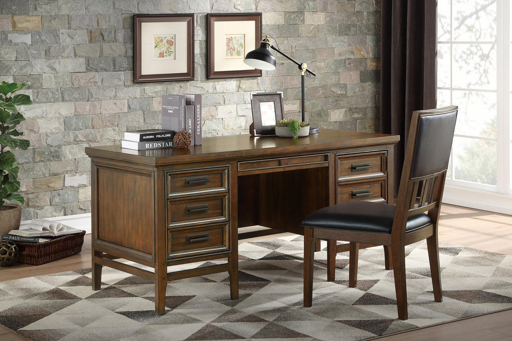 Frazier Park Brown Cherry Wood Office Desk