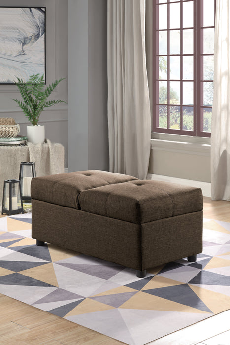 Denby Brown Storage Ottoman Chair