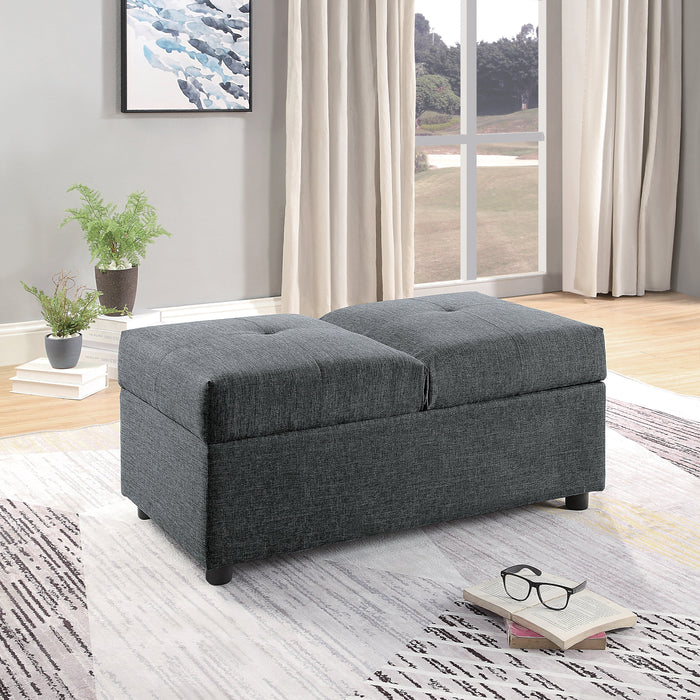 Denby Gray Storage Ottoman Chair