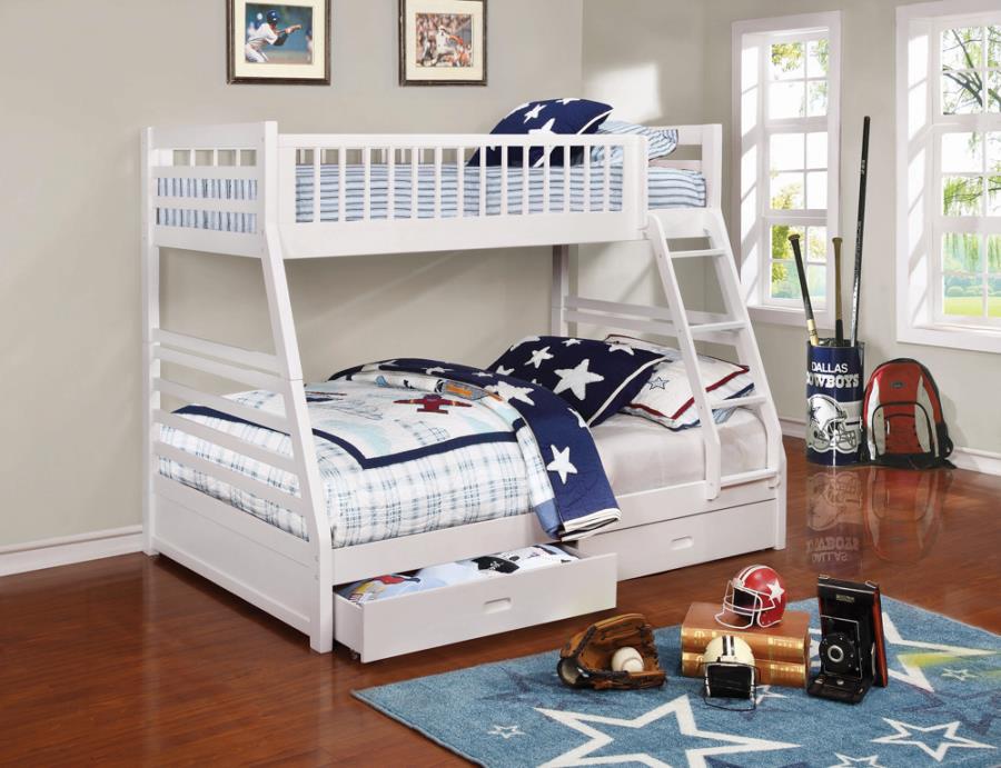 Ashton Twin Over Full 2-Drawer Bunk Bed White