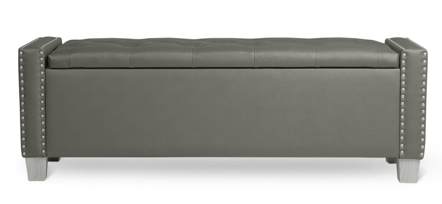 Franco Silver Velvet Storage Bench