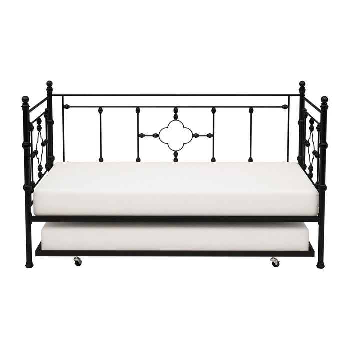 Auberon Black Metal Daybed with Trundle