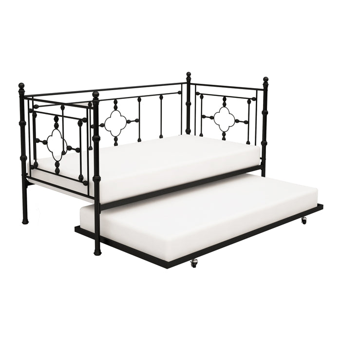 Auberon Black Metal Daybed with Trundle