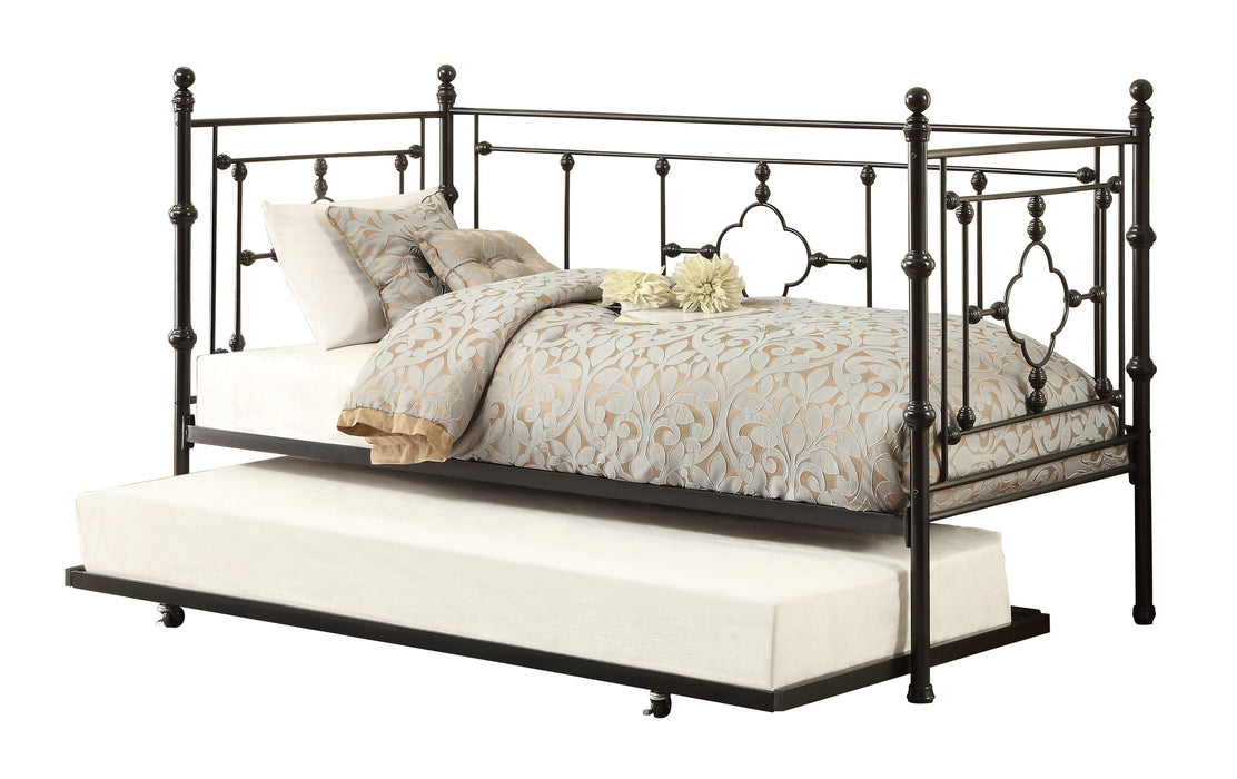 Auberon Black Metal Daybed with Trundle