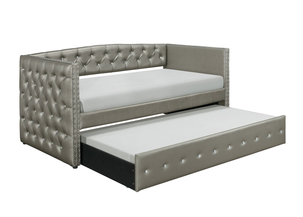 Trill Gray Silver Daybed with Trundle