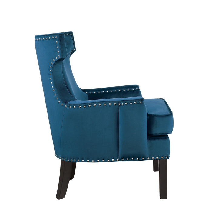 Lapis Blue Velvet Accent Chair