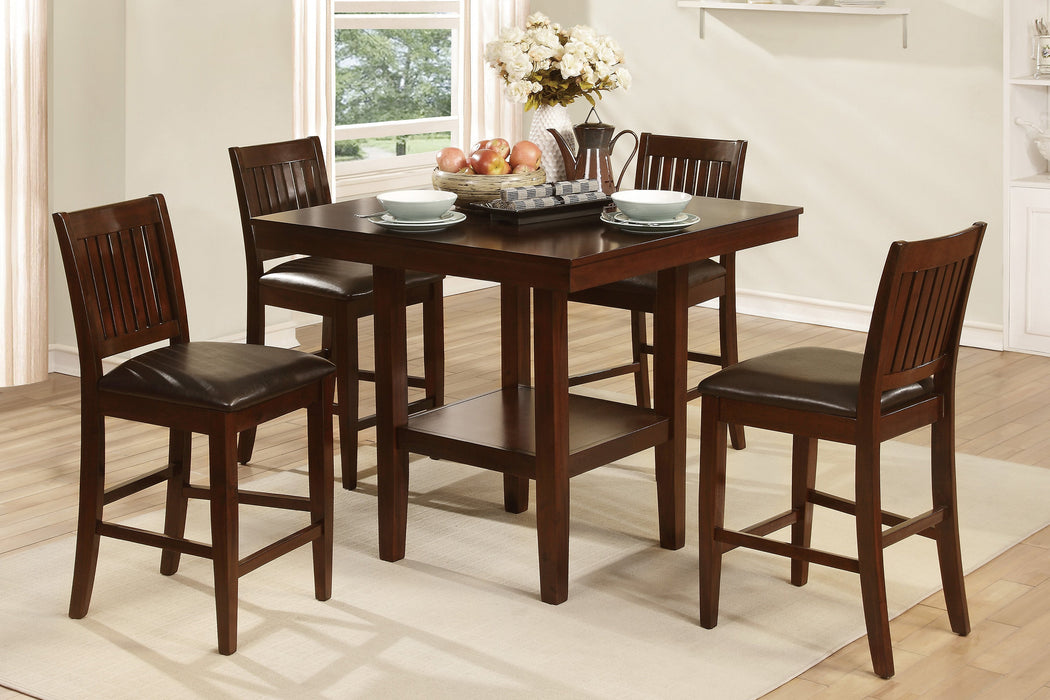 Galena Warm Cherry 5-Piece Counter Height Set