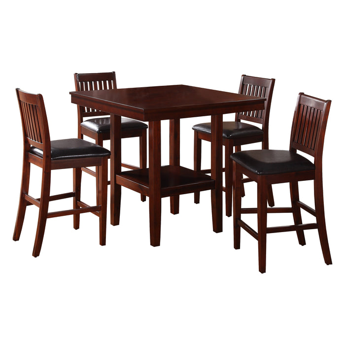 Galena Warm Cherry 5-Piece Counter Height Set