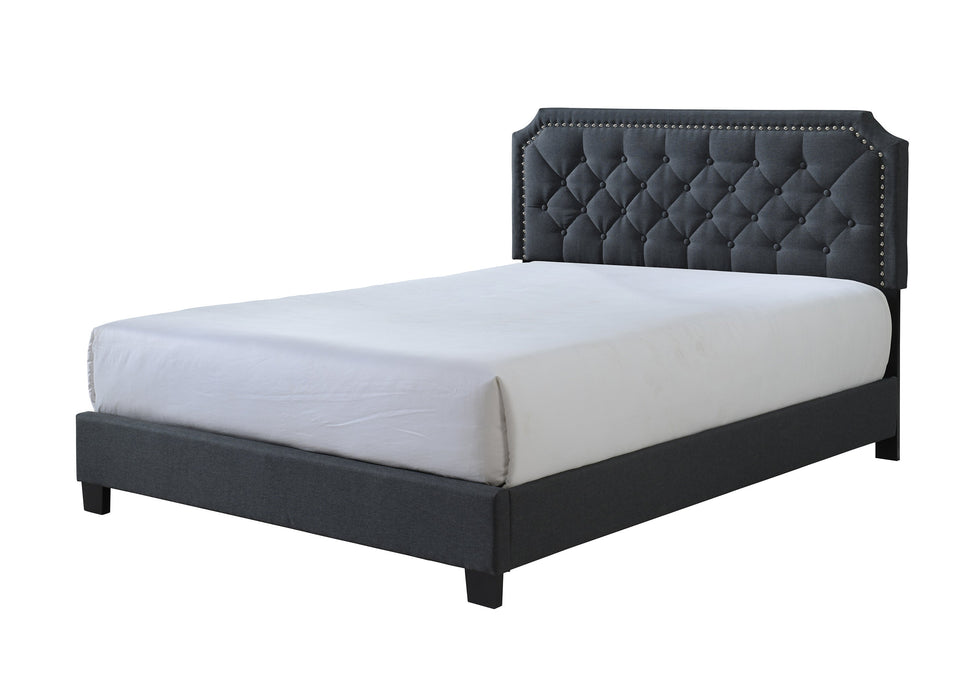Gerri Charcoal Queen Upholstered Panel Bed